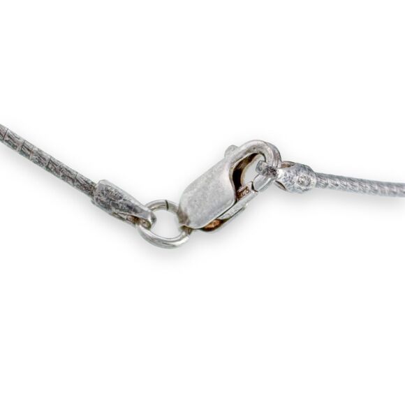 Vintage Italy Sterling Silver 925 Blue Glass Polka Dot Heart Necklace 18" - Picture 3 of 4